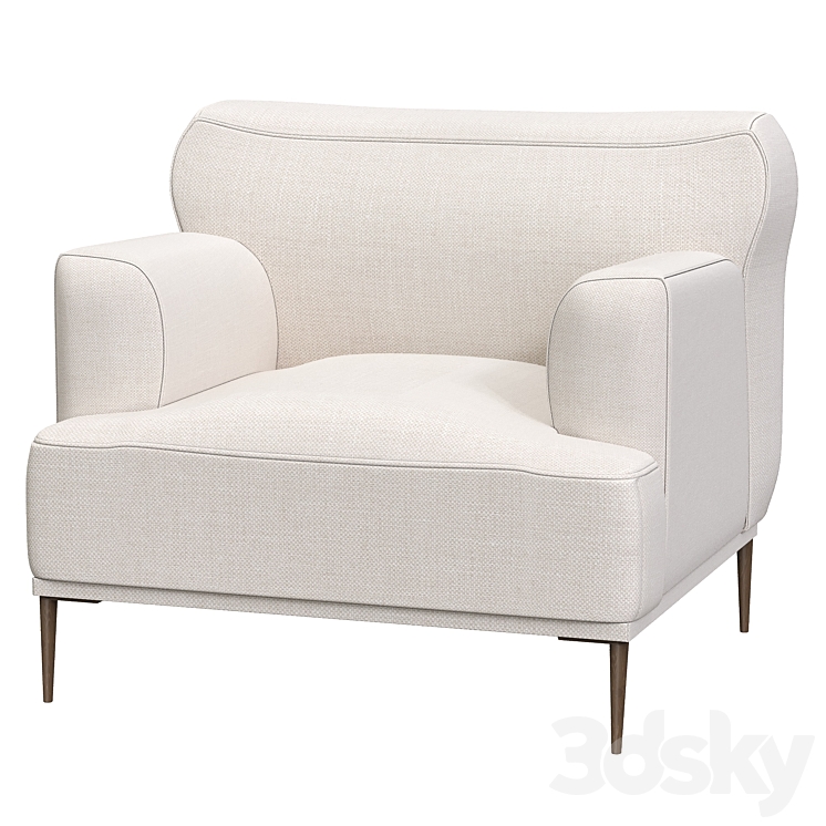 Abisko Quartz White Lounge Chair 3DS Max - thumbnail 1