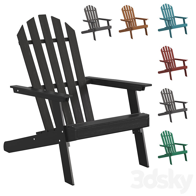 Acacia Adirondack Armchair Zeda 3DS Max Model - thumbnail 1