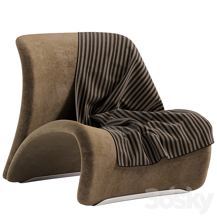 Accent armchair 3DS Max Model - thumbnail 1