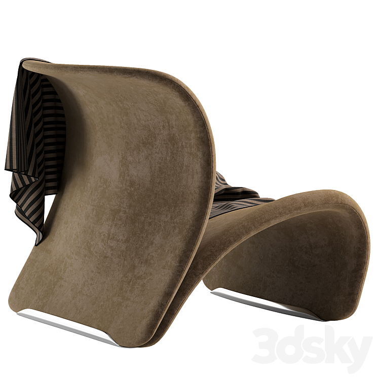 Accent armchair 3DS Max Model - thumbnail 2