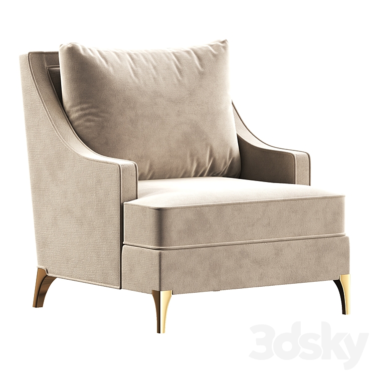 Accent armchairs Rowe 3DS Max Model - thumbnail 3