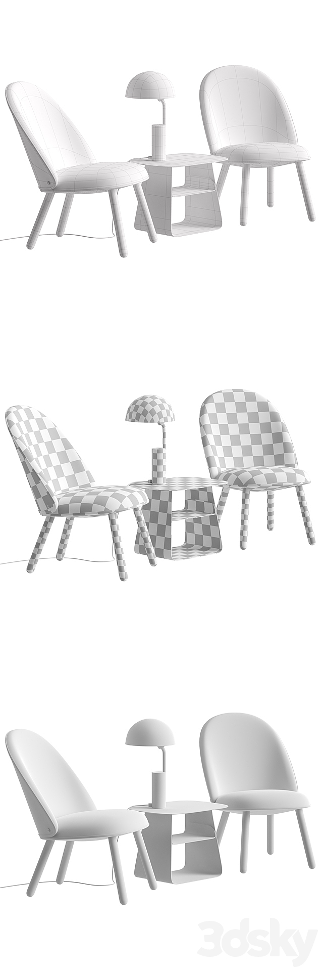 Ace Lounge Chair and Cap Table Lamp 3ds Max - thumbnail 3