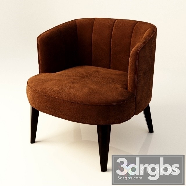 Adalyn Velvet Accent Armchair 3dsmax Download - thumbnail 1