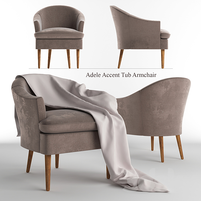 Adele Accent Tub Armchair 3ds Max - thumbnail 1