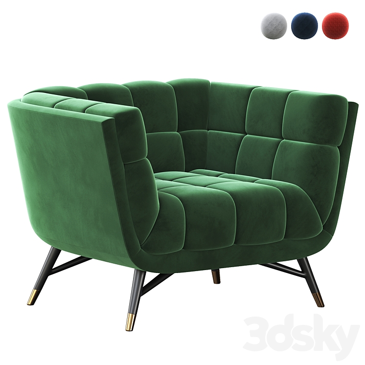 Adept Performance Velvet Armchair 3DS Max - thumbnail 1