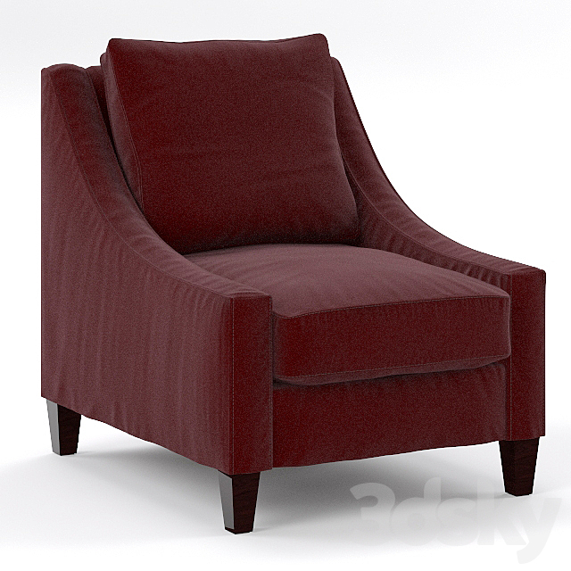 Aiden Upholstered Armchair_Pottery Barn 3DSMax File - thumbnail 1