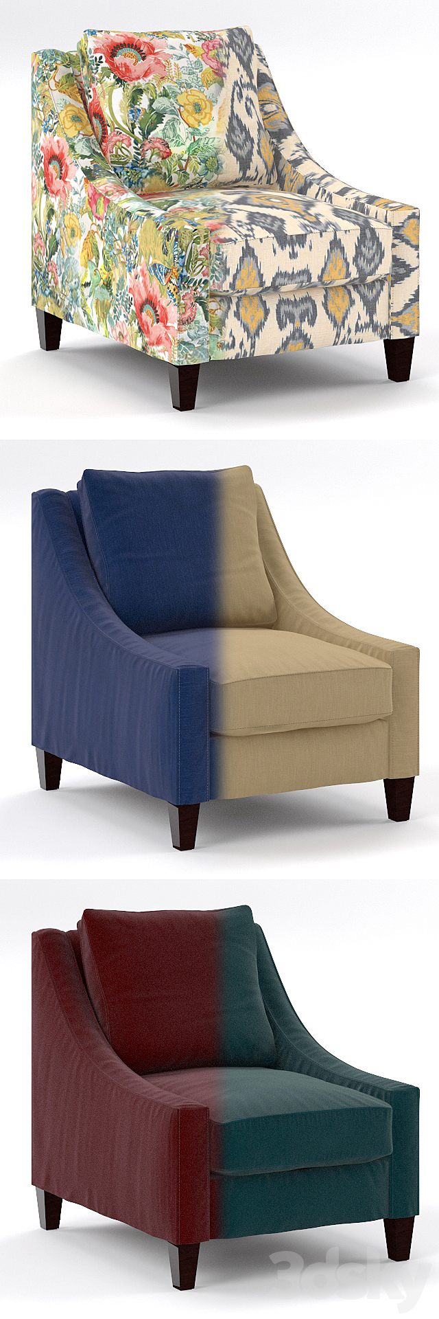 Aiden Upholstered Armchair_Pottery Barn 3DSMax File - thumbnail 2