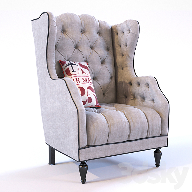 Air Mail Tufted Chair 3DS Max Model - thumbnail 1