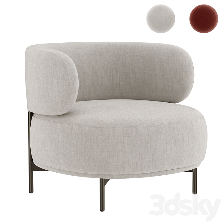 Akiko armchair 3DS Max Model - thumbnail 1