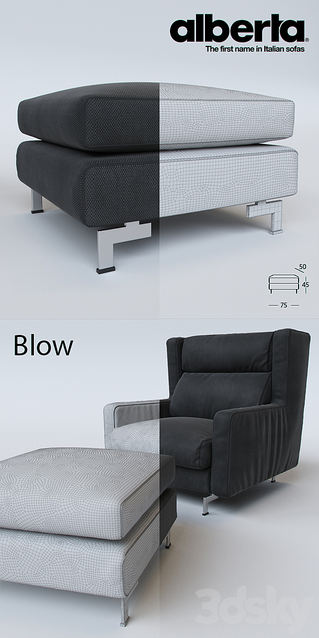 Alberta Salotti _ Blow armchair 3DSMax File - thumbnail 2