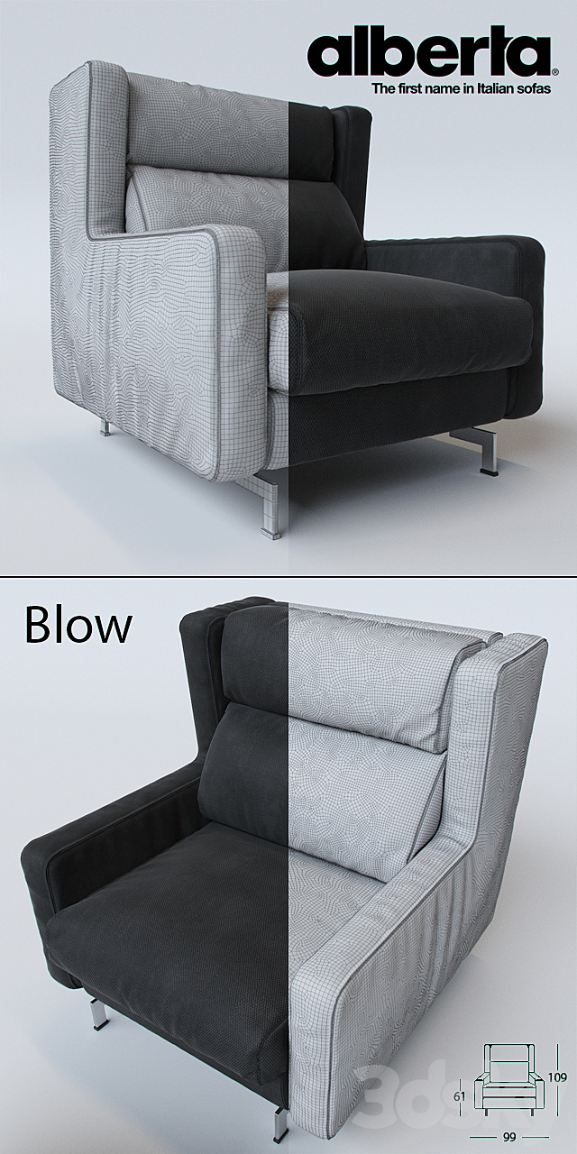 Alberta Salotti _ Blow armchair 3DSMax File - thumbnail 3