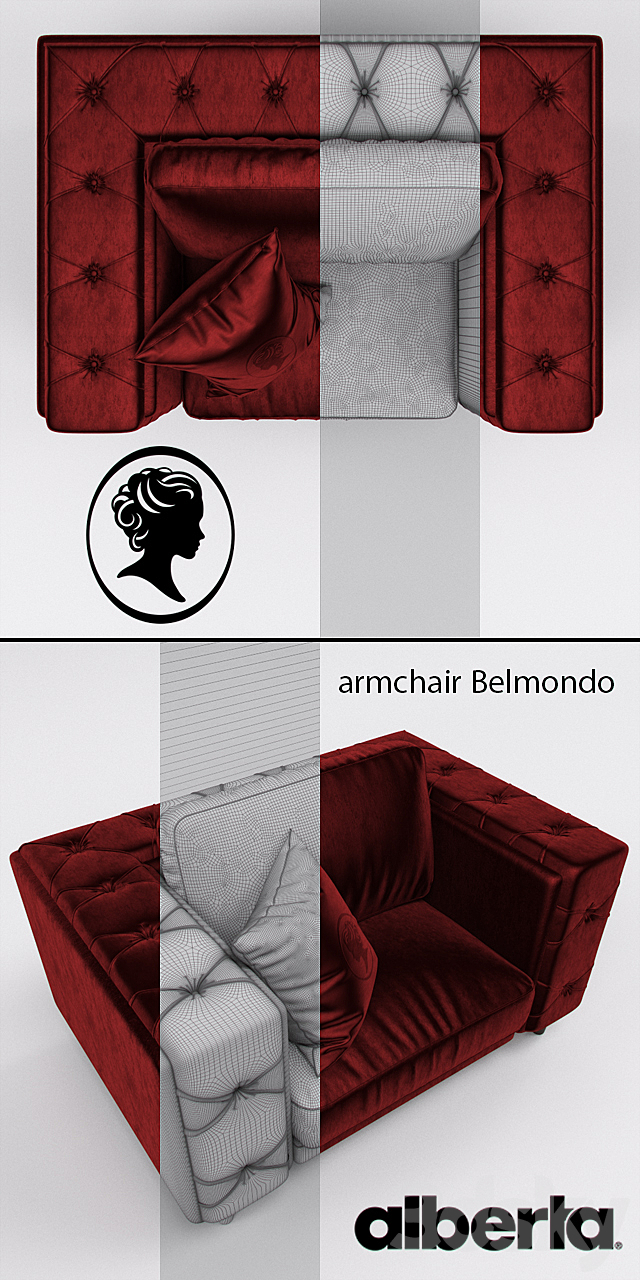 Alberta Salotti _ Controluce _ Belmondo. armchair 3DS Max Model - thumbnail 2