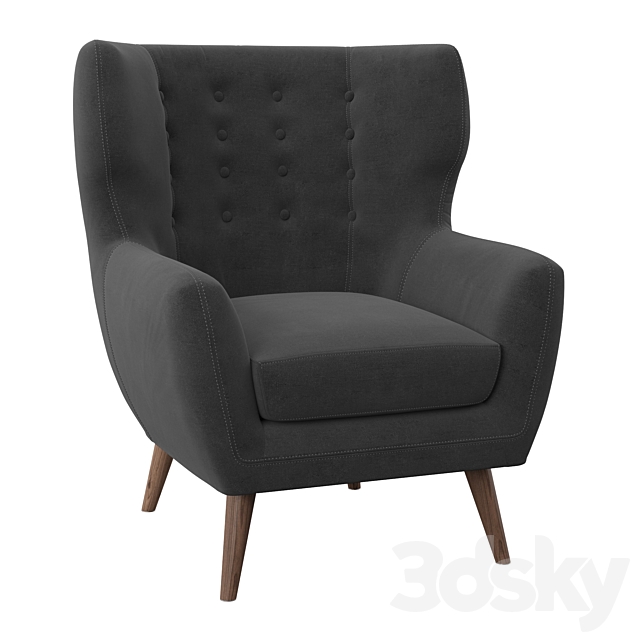 Alejandro Wingback Chair 3dsMax Model - thumbnail 1