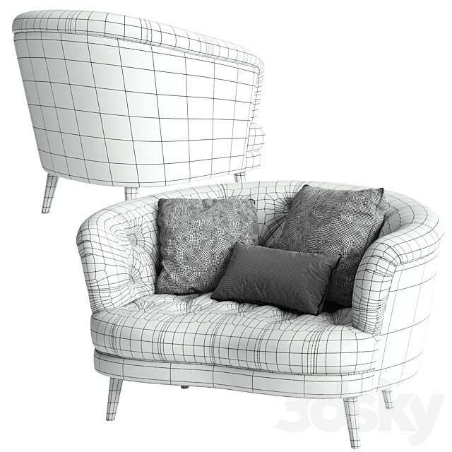 Alexander & James JEAN Snuggler Chair and Armchair 3ds Max - thumbnail 3