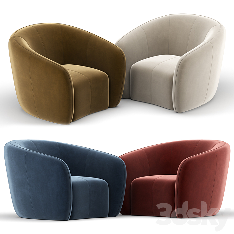 Alexis 45 Fabric Chair 3DS Max - thumbnail 2