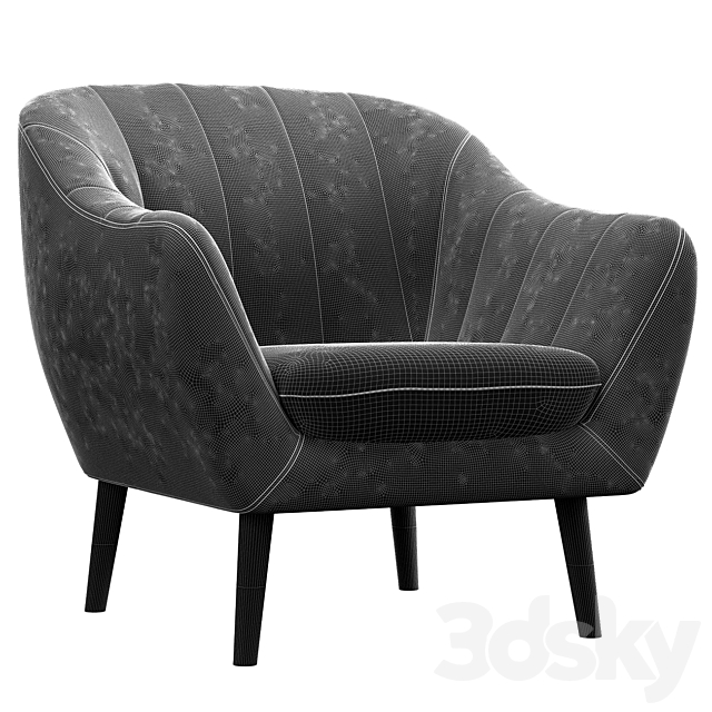 Alinea Shell armchair 3ds Max - thumbnail 3