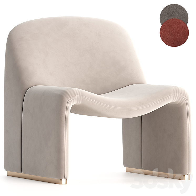 Alky Armchair by Giancarlo Piretti for Artifort 3DS Max Model - thumbnail 3