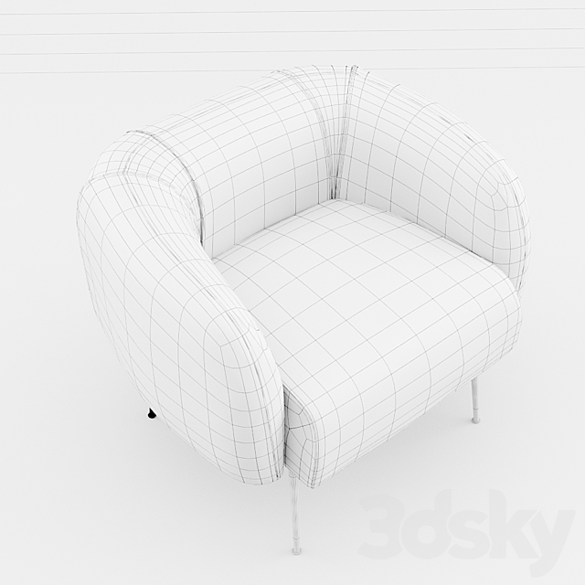 Allie Chair Velour Petro – Plum 3DSMax File - thumbnail 3