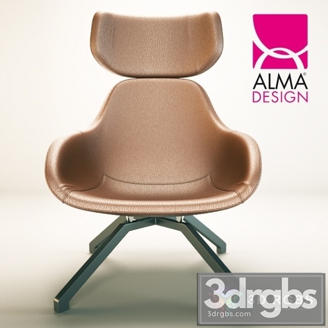 Alma Design X2 Big Armchair 3dsmax Download - thumbnail 1