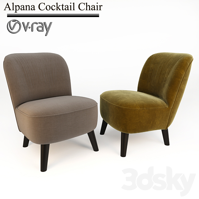 Alpana Cocktail Chair 3ds Max - thumbnail 1