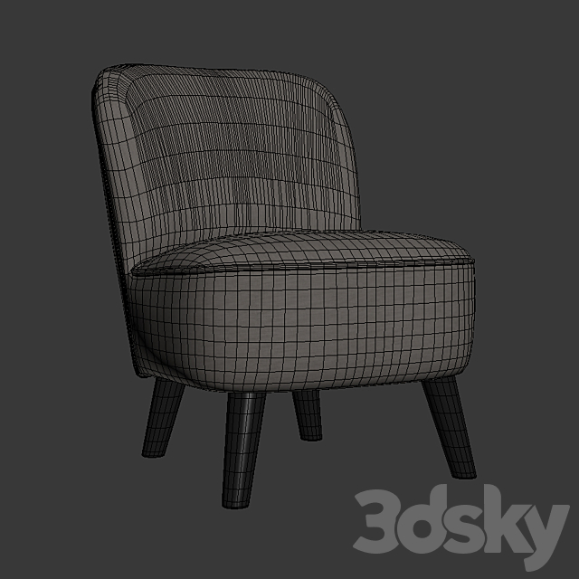 Alpana Cocktail Chair 3ds Max - thumbnail 2