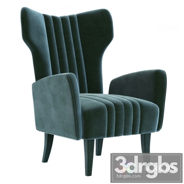 Altrobene Velvet Accent Armchair 3dsmax Download - thumbnail 1