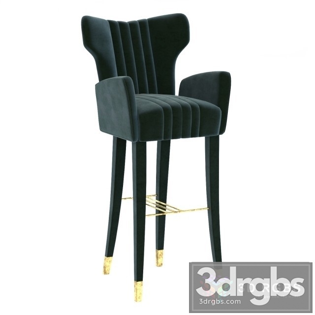 Altrobene Velvet Accent Bar chair 3dsmax Download - thumbnail 1