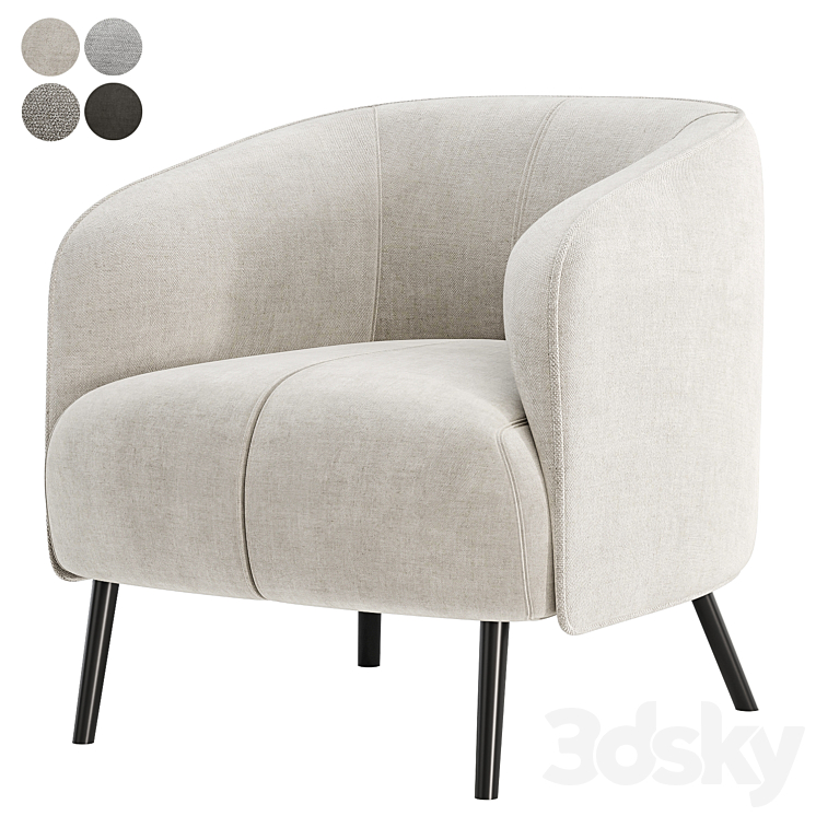 Amalfi Armchair 3DS Max Model - thumbnail 1