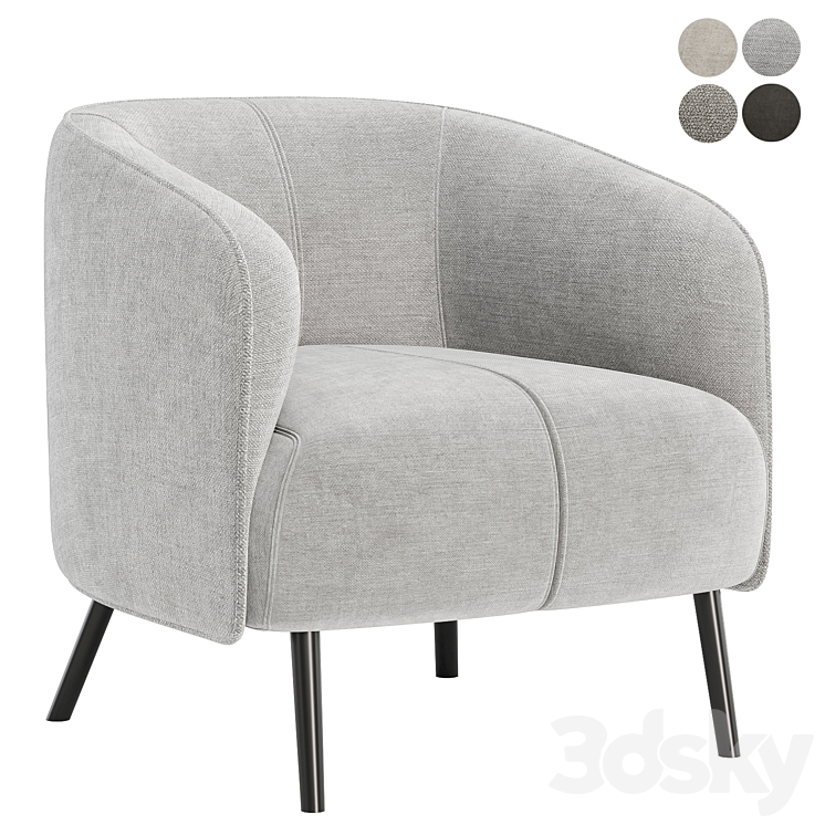 Amalfi Armchair 3DS Max Model - thumbnail 2