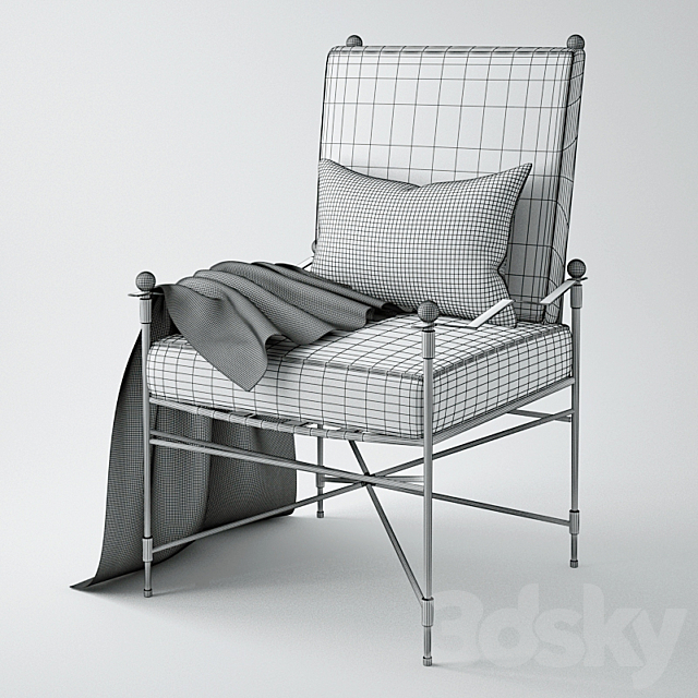 Amalfi lounge chair 3ds Max - thumbnail 2