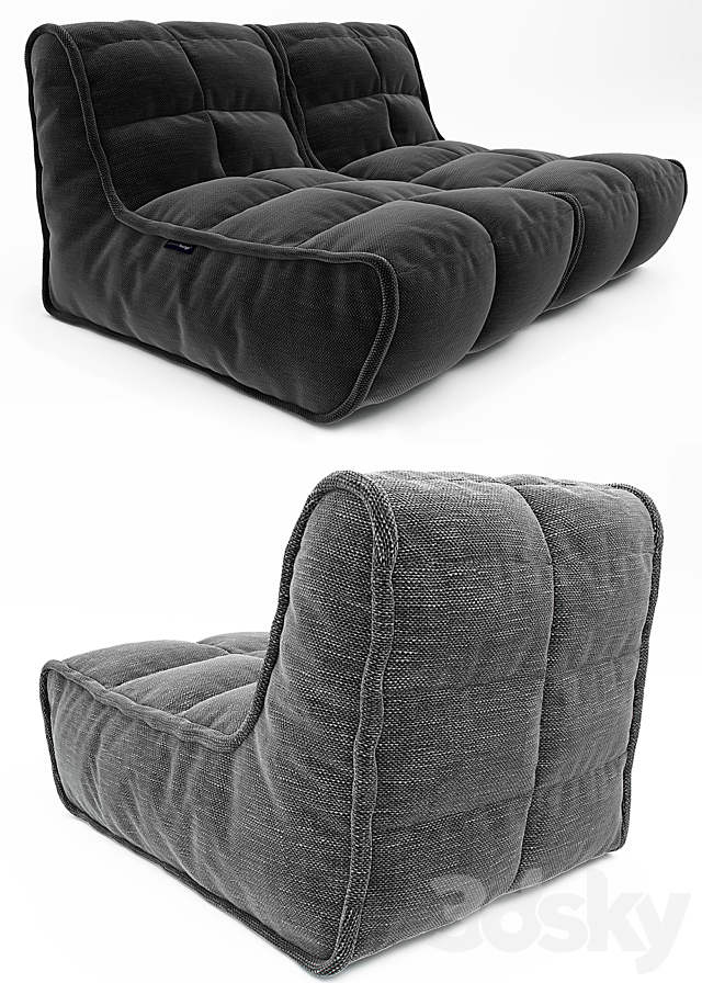 Ambient Lounge_Twin Couch 3DS Max Model - thumbnail 2