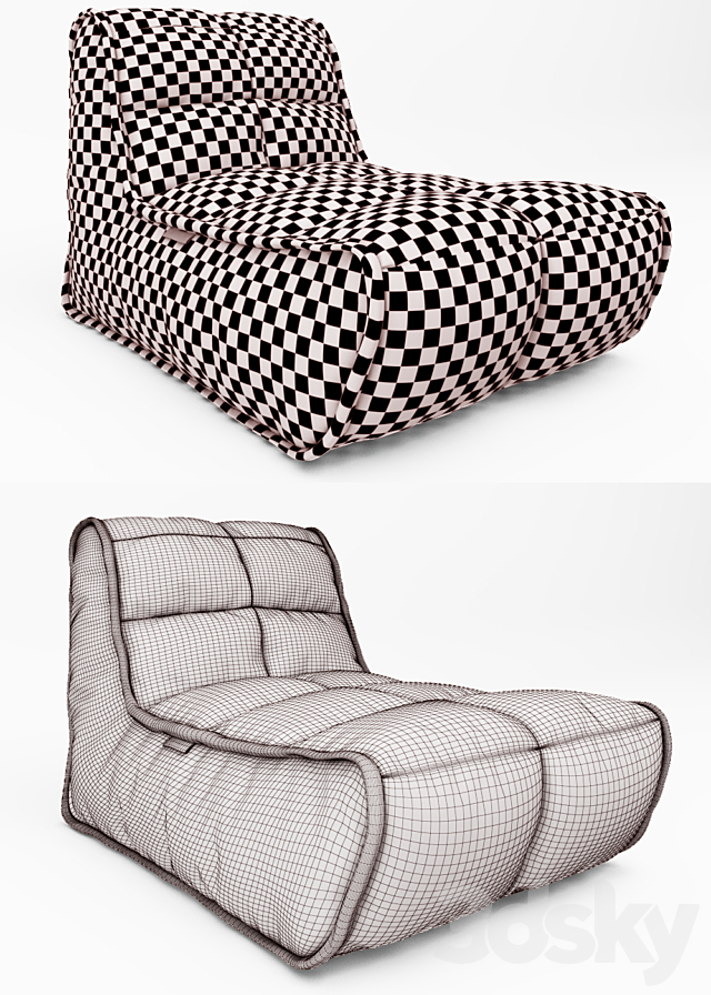 Ambient Lounge_Twin Couch 3DS Max Model - thumbnail 3