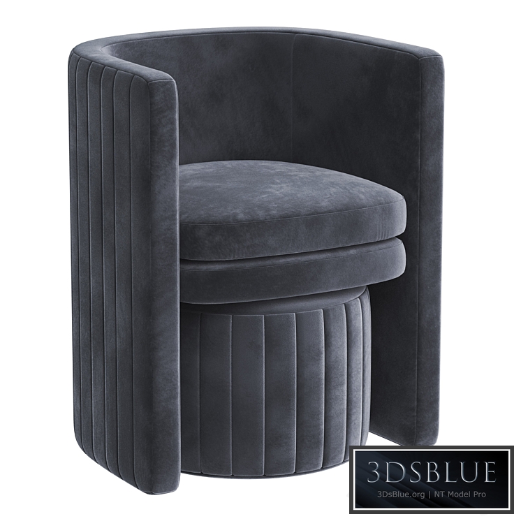 Ammillion Barrel Chair and Ottoman 3DS Max - thumbnail 3