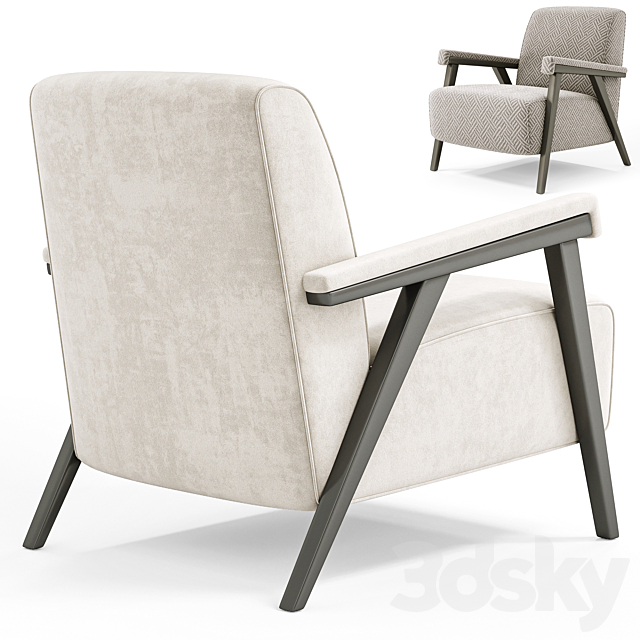 Andy armchair by Dantone Home 3DS Max Model - thumbnail 2