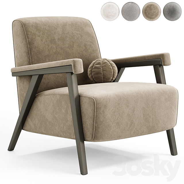 Andy armchair by Dantone Home 3DS Max Model - thumbnail 3