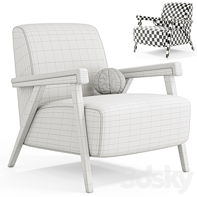 Andy armchair by Dantone Home 3DS Max Model - thumbnail 6