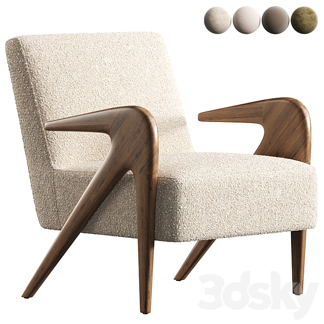 Angelica Lounge Chair 3ds Max - thumbnail 1