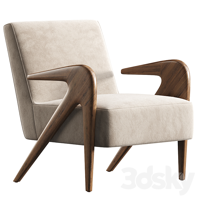 Angelica Lounge Chair 3ds Max - thumbnail 2