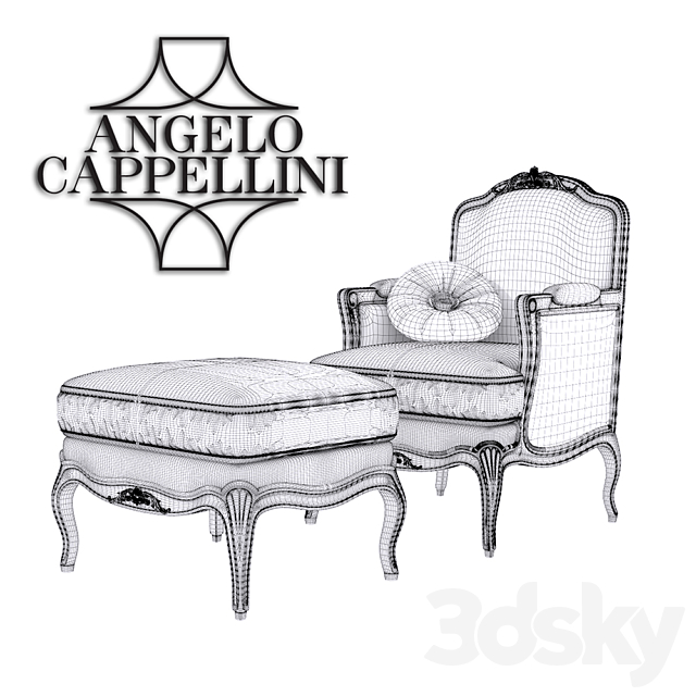 Angelo Cappellini Armchair ottoman 3DSMax File - thumbnail 3