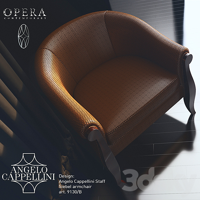 Angelo Cappellini Opera Contemporary. Siebel armchair 3DS Max Model - thumbnail 2