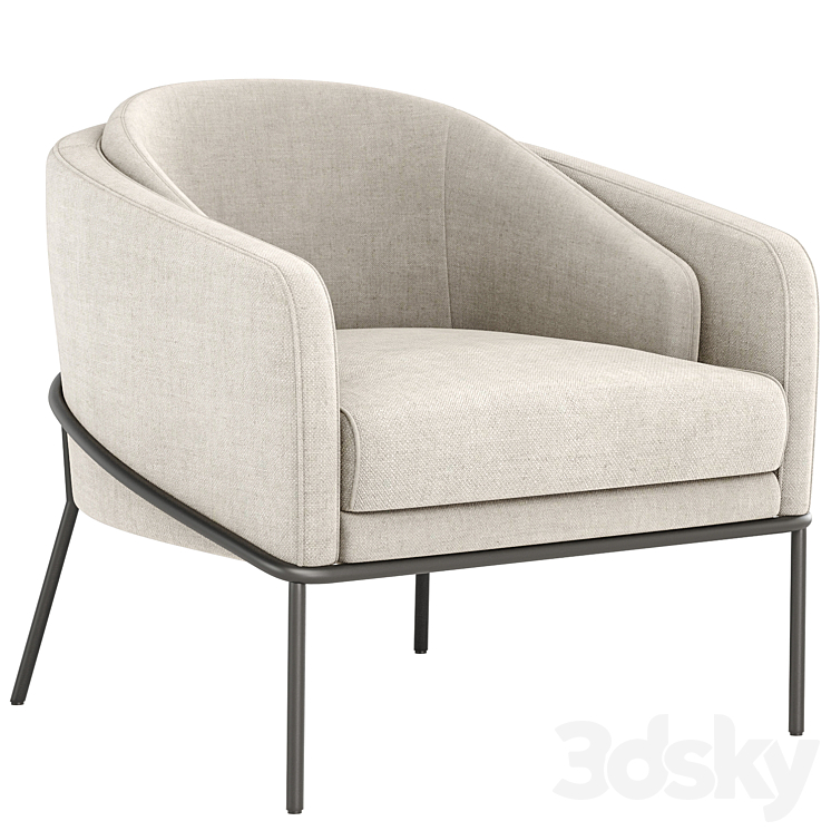 Angelo Lounge Chair 3DS Max Model - thumbnail 3