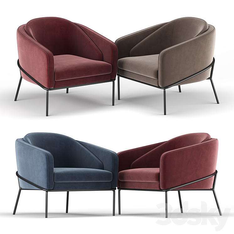 Angelo Lounge Chair 3DS Max - thumbnail 2