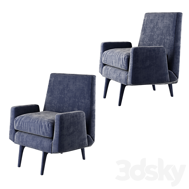 Angott Club Armchair 3ds Max - thumbnail 1