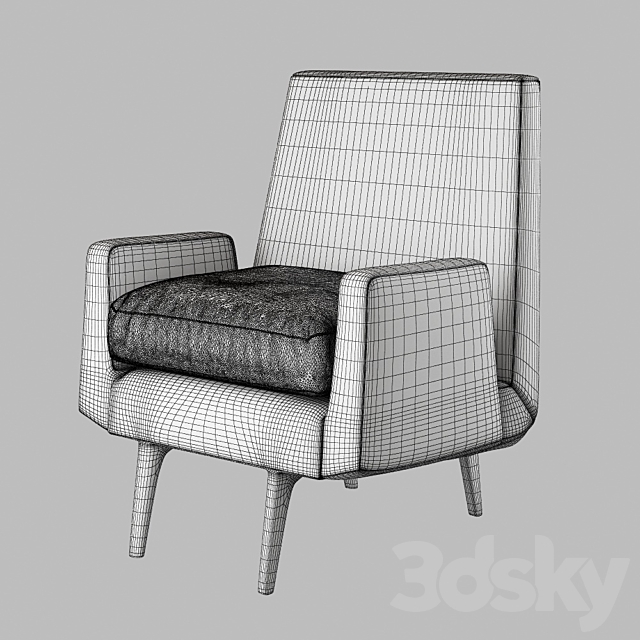 Angott Club Armchair 3ds Max - thumbnail 2