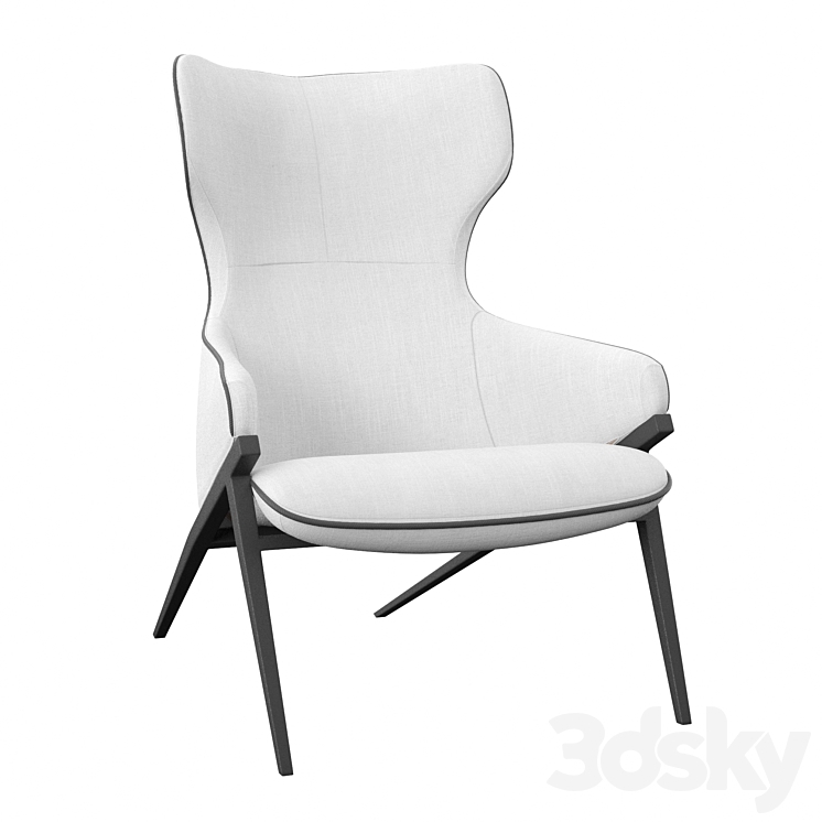 Aniyah Wingback Chair 3DS Max - thumbnail 2