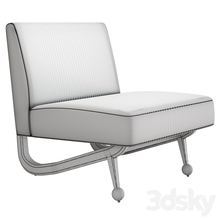 ANNELI SLIPPER CHAIR 3DS Max Model - thumbnail 2