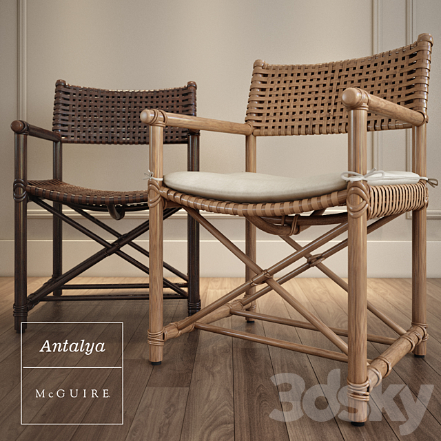 Antalya Arm Chair by McGuire 3DS Max Model - thumbnail 1