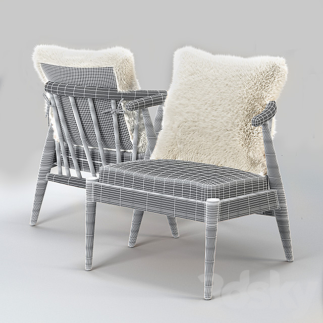 Anthropologie corbyn accent chair 3DSMax File - thumbnail 2