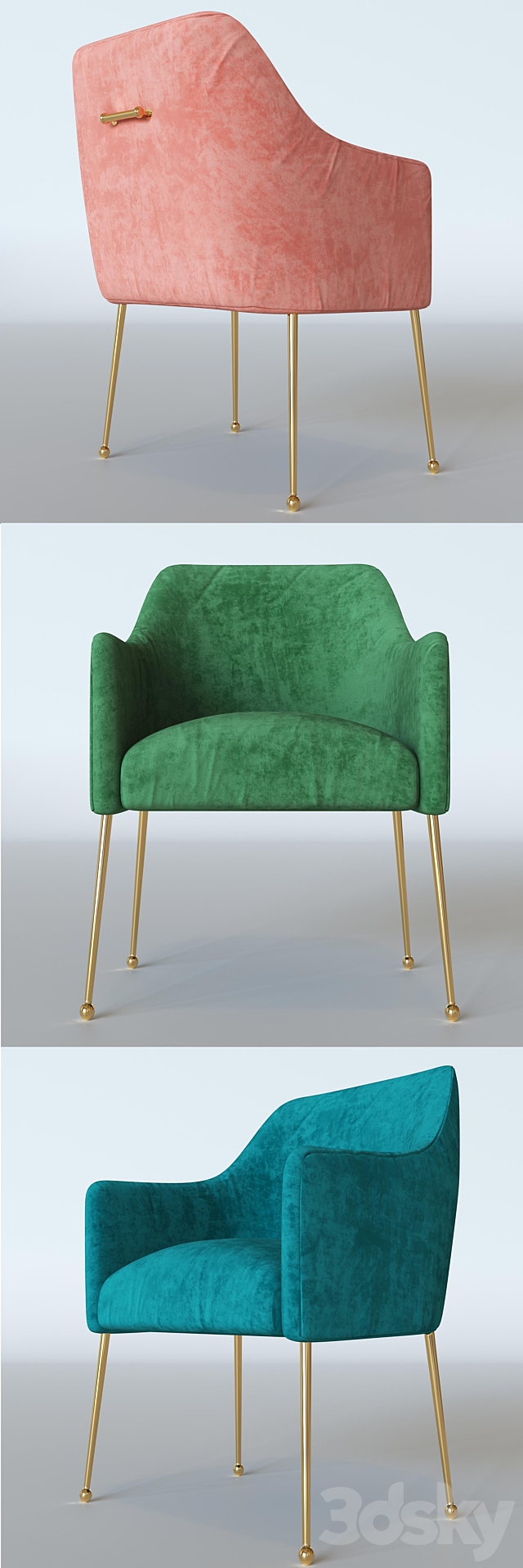 Anthropologie Elowen Armchair 3ds Max - thumbnail 2