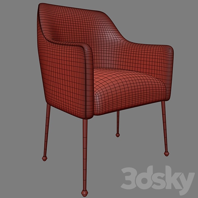 Anthropologie Elowen Armchair 3ds Max - thumbnail 3